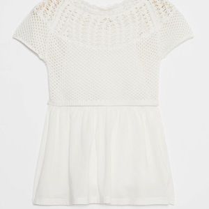 NWT Anthropologie Meadow Babydoll Crochet Top M